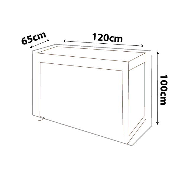 premium outdoor uv & rain storage furniture cover for bar tables - rectangle high table 125cm - buy online coverworld australia
