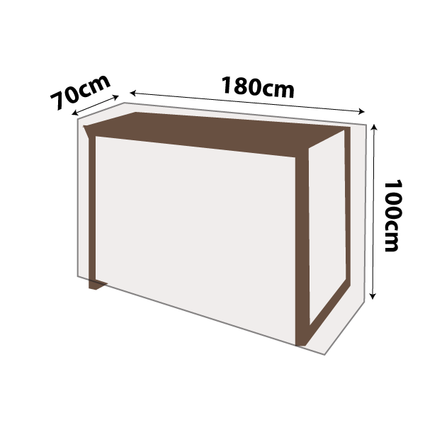 premium outdoor uv & rain storage furniture cover for bar tables - rectangle high table 185cm - buy online coverworld australia