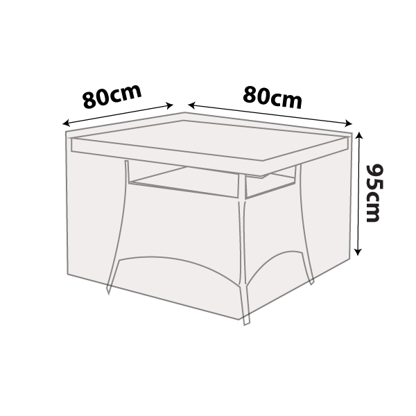 premium outdoor uv & rain storage furniture cover for bar tables - square high table 85cm - buy online coverworld australia
