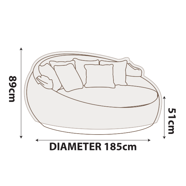 premium outdoor uv & rain storage furniture cover for round daybed patio chairs - buy online coverworld australia