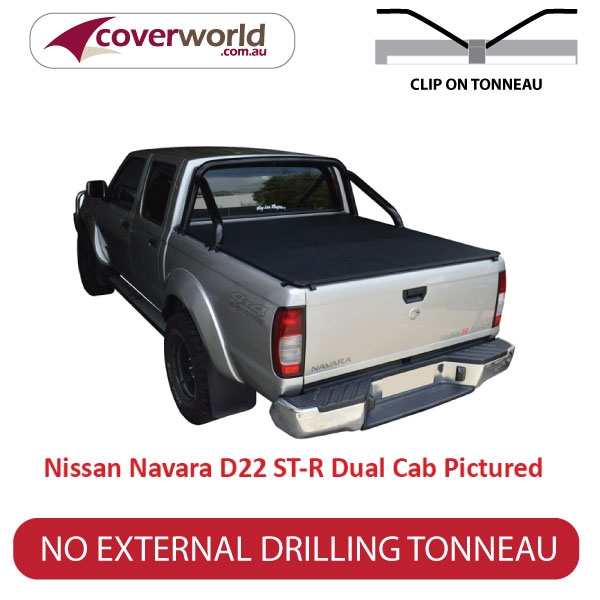 nissan navara d40 st-x dual cab -  soft tonneau cover - clip on