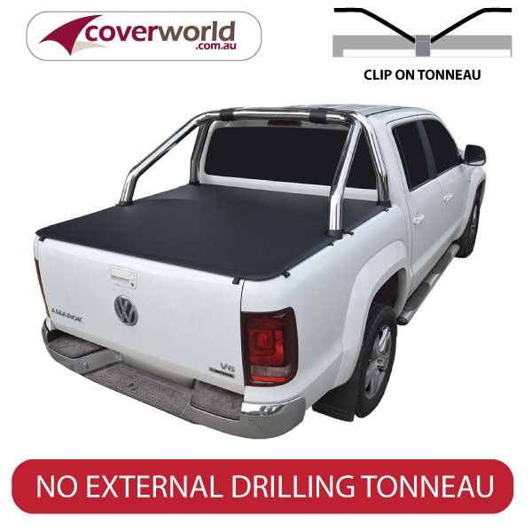 vw amarok - dual cab -  soft tonneau cover - clip on