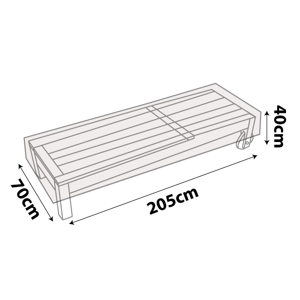 Premium Outdoor UV / Rain / Tree Droppings Protection Cover for Sun Lounger / Sunbed / Daybed  / Pool Bed Cover - Buy online Coverworld Australia - 205cm Long