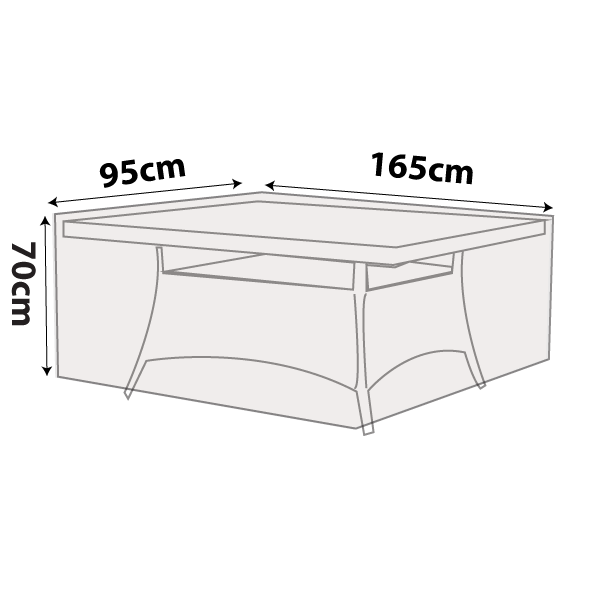 premium outdoor uv & rain storage furniture cover for dining tables - rectangle table 170cm - buy online coverworld australia