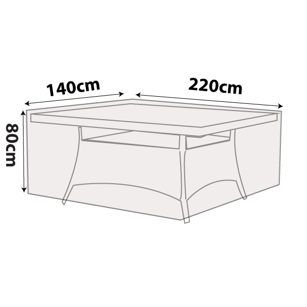 premium outdoor uv & rain storage furniture cover for dining tables - rectangle table 225cm - buy online coverworld australia