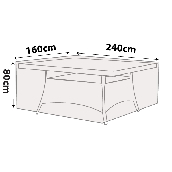 premium outdoor uv & rain storage furniture cover for dining tables - rectangle table 245cm - buy online coverworld australia