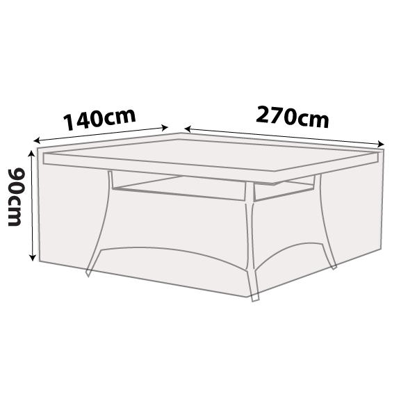 premium outdoor uv & rain storage furniture cover for dining tables - rectangle table 275cm - buy online coverworld australia