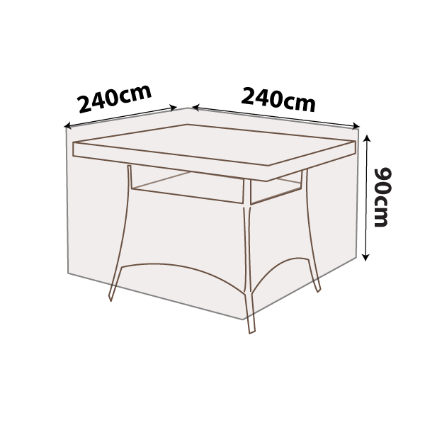Outdoor Square Table Cover - 240cm