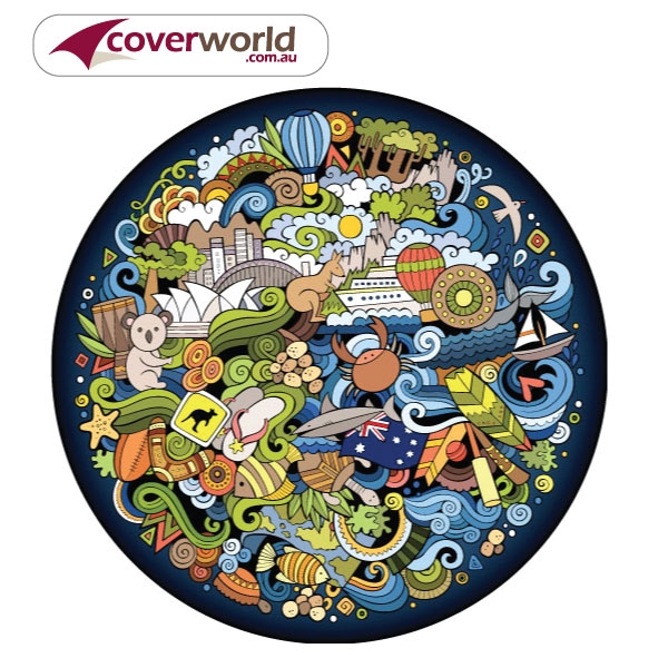 Printed Spare Tyre - Wheel Cover - All Over Oz Symbols and Signs