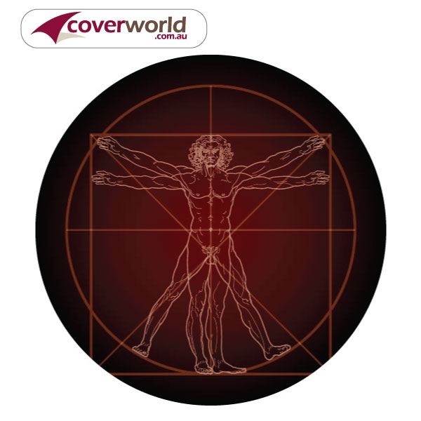 Printed Spare Tyre - Wheel Cover - Vitruvian Man