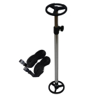 Boat Cover Support Pole Kit with adjustable silver pole and two black straps with clips