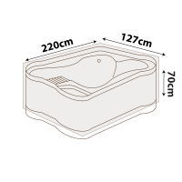 Rectangle Spa Cover - 220cm Length 