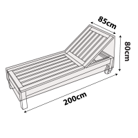 Sun Lounge Cover with Slim with Raised Back