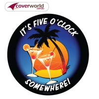 Printed Spare Tyre - Wheel Cover - Its 5 O'Clock Somewhere with Cocktail Glasses