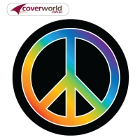 Printed Spare Tyre - Wheel Cover - Rainbow Peace Symbol